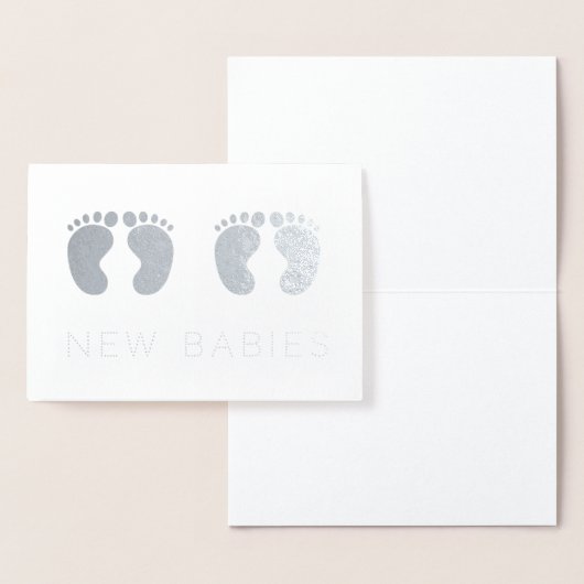 Twins New Babies Silver Folie Kaarten (Display)
