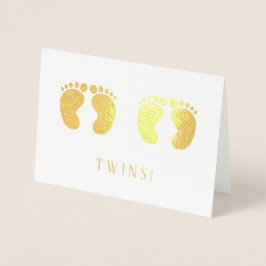 Twins New baby Gold Folie Kaarten