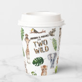 Twins Oerwoud safaridieren Twee Wilde verjaardagen Papieren Bekers (Achterkant)