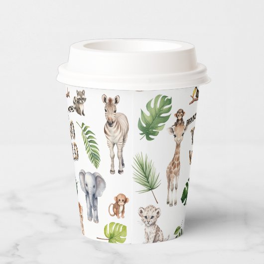 Twins Oerwoud safaridieren Twee Wilde verjaardagen Papieren Bekers (Rechts)