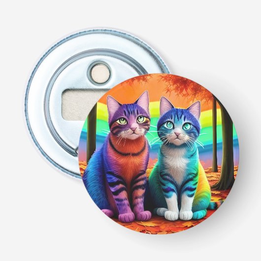 Twins of Cats Digitale Art-56467 Button Flesopener (Voorkant)
