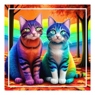 Twins of Cats Digitale Art-56467 Foto Afdruk