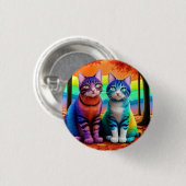 Twins of Cats Digitale Art-56467 Ronde Button 3,2 Cm (Voorkant /achterkant)