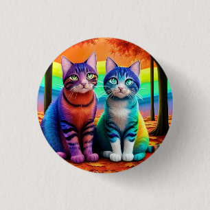 Twins of Cats Digitale Art-56467 Ronde Button 3,2 Cm
