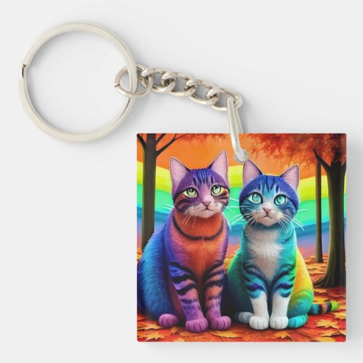 Twins of Cats Digitale Art-56467 Sleutelhanger (Voorkant)