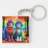 Twins of Cats Digitale Art-56467 Sleutelhanger (Achterkant)
