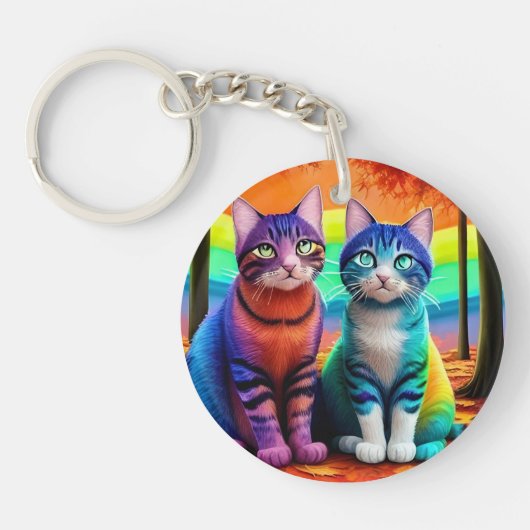 Twins of Cats Digitale Art-56467 Sleutelhanger (Voorkant)