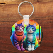 Twins of Cats Digitale Art-56467 Sleutelhanger (Achterkant)