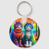 Twins of Cats Digitale Art-56467 Sleutelhanger (Achterkant)