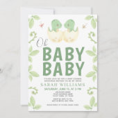 Twins Oh Baby Baby Dinosaur Waterverf Douche Kaart (Voorkant)