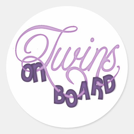 Twins on board ronde sticker (Voorkant)