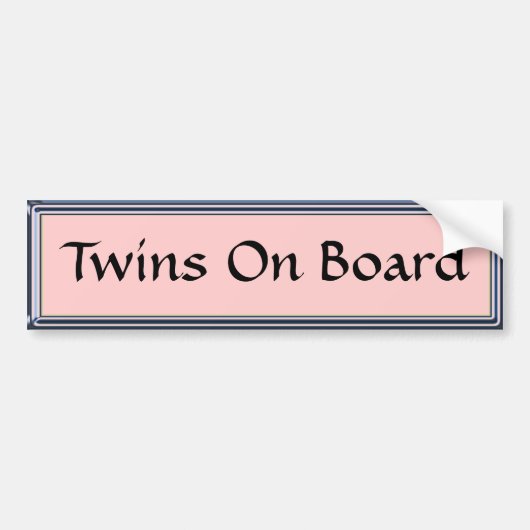 Twins on board roze Bumpersticker door Heard_ (Voorkant)