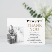 Twins Onederful-kaart, Gold Faux Glitter Bedankkaart (Staand voorkant)