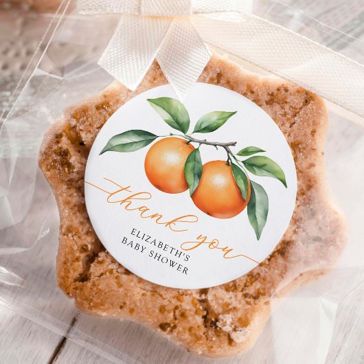 Twins Oranje Baby shower Dank u Ronde Sticker