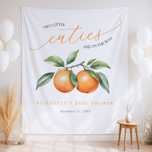 Twins Oranje Baby showers achtergrond Wandkleed