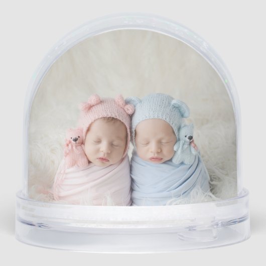 Twins Our First Christmas 2 Photos Script Baby Sneeuwbol (Achterkant)