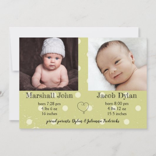 Twins Our New Loves - Aankondiging van de geboorte (Achterkant)