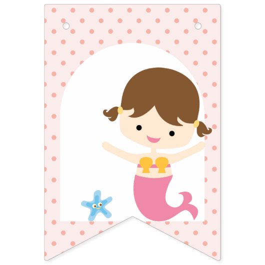 Twins Pirate Mermaids roze blauw meisje verjaardag Vlaggetjes (Eerste vlag)