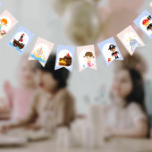 Twins Pirate Mermaids roze blauw meisje verjaardag Vlaggetjes