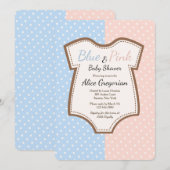 Twins Polkadot Baby shower uitnodiging (Voorkant / Achterkant)