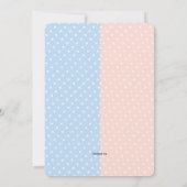 Twins Polkadot Baby shower uitnodiging (Achterkant)