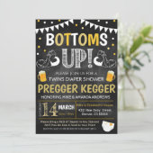 Twins Pregger Kegger Baby shower Invitation Kaart (Staand voorkant)