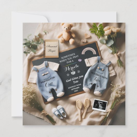 Twins Pregnancy Announcement, baby surprise Aankondiging (Voorkant)