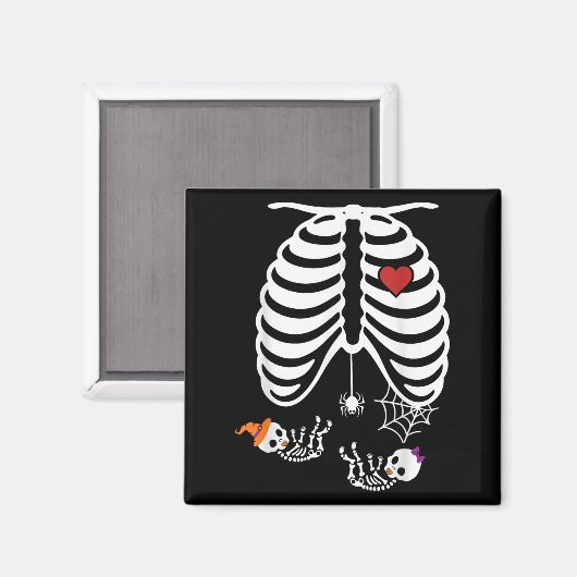 Twins Pregnancy Halloween Pregnancy Announcement P Magneet (Voorkant / Achterkant)