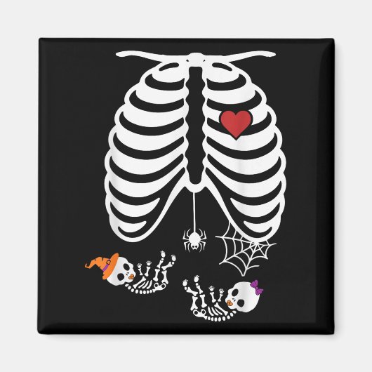 Twins Pregnancy Halloween Pregnancy Announcement P Magneet (Voorkant)