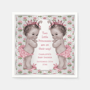 Twins  Princess Rozen Silver Baby shower Servet