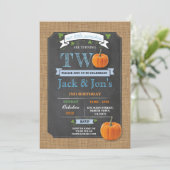 Twins Pumpkin 2e tweede tweedaagse feestdag Kaart (Staand voorkant)