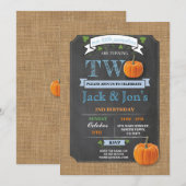 Twins Pumpkin 2e tweede tweedaagse feestdag Kaart (Voorkant / Achterkant)