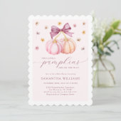 Twins Pumpkin Baby shower Invitation Kaart (Staand voorkant)