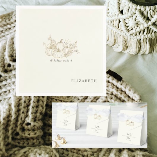 Twins Pumpkins Cream Baby shower Bedankdoosjes