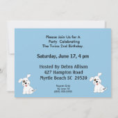 Twins (Puppies) Uitnodigingen voor verjaardagsfees (Achterkant)