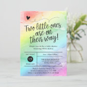 Twins Rainbow-Baby shower, geneutrale Kaart (Staand voorkant)