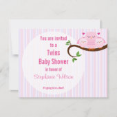 Twins roze bezit een hoofdje van een Baby shower Kaart (Voorkant)