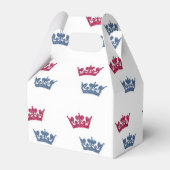 Twins Roze Blauwe Kronen Verjaardagsfeestje Favori Bedankdoosjes (Achterkant)