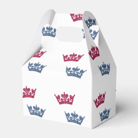 Twins Roze Blauwe Kronen Verjaardagsfeestje Favori Bedankdoosjes (Achterkant)