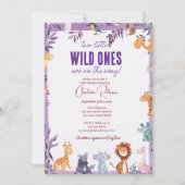 Twins Safari Baby shower Two Little Wild Ones Kaart (Voorkant)