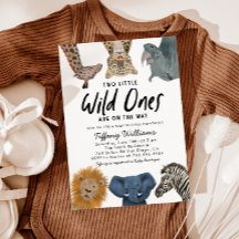 Twins Safari Baby shower Two Little Wild Ones