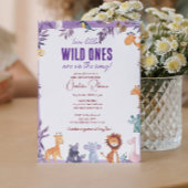 Twins Safari Baby shower Two Little Wild Ones Kaart