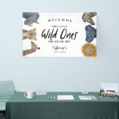 Twins Safari Dieren Thema Baby shower Welkom Spandoek (Beurs)