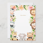 Twins Safari Verjaardag, Oerwoud WILD Ones Dieren Kaart (Achterkant)