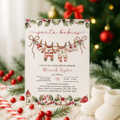 Twins Santa Baby Christmas Baby Shower Kaart