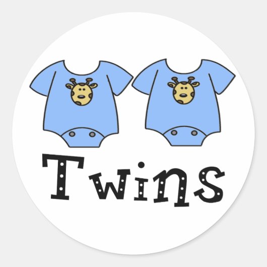 Twins Schattige Bodysuit 2 jongens Ronde Sticker (Voorkant)