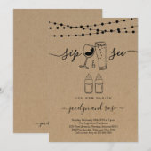 Twins Sip & See Wine & Beer Toast Kaart (Voorkant / Achterkant)