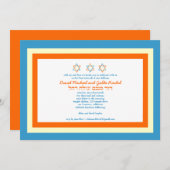 Twins Star van David Bar Bat Mitzvah Uitnodiging (Voorkant / Achterkant)