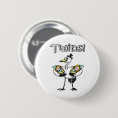 Twins (Stork) Ronde Button 5,7 Cm (Voorkant /achterkant)