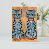 "Twins" Striped Cats door Louis Wain Bedankkaart (Staand voorkant)